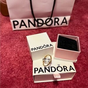 Pandora Game of Thrones Spinning Astrolabe Ring / Two-Tone Gold and Silver Ring